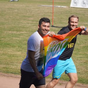 Kianusch Stender und Sportamtsleiter Philip Schüller beim Tag des Sport